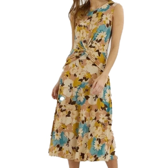 Lauren Ralph Lauren Floral Twist Front Jersey Dress - Picture 1 of 15
